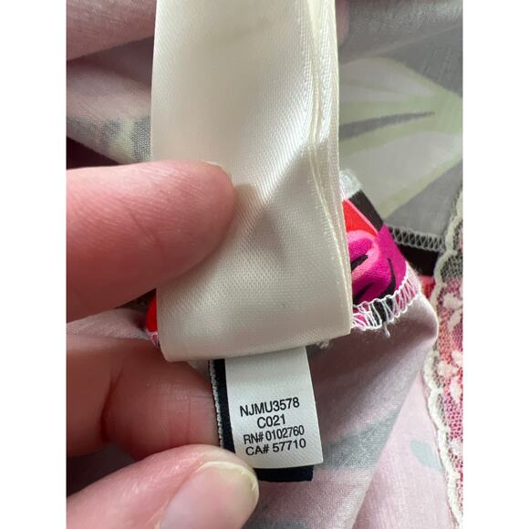 Kate Spade Dress Tropical Red Pink Floral Peplum Sleeveless Sheath Vacation - Picture 7 of 10